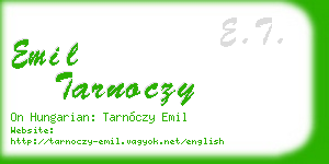 emil tarnoczy business card