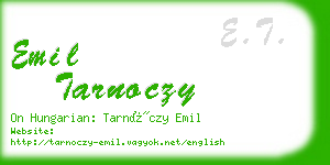 emil tarnoczy business card